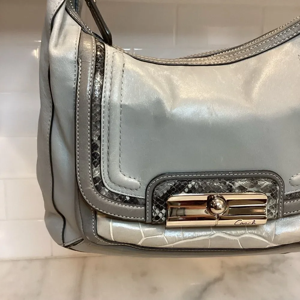 Coach Purse Handbag Leather Kristin Spectator Elevated Alligator Satchel Tote